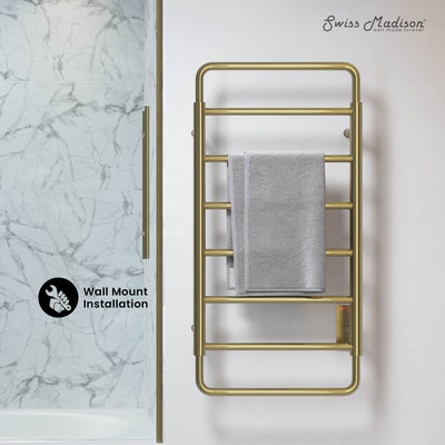 Ivy 8-Bar Electric Towel Warmer in Brushed Gold