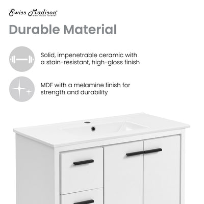 Virage 36 Freestanding, Bathroom Vanity in White