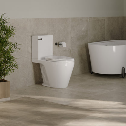 Carlton Belmont Semi-Skirted Two-Piece 12" Rough-in 1.28 GPF Left-Hand Flush Elongated Toilet in Glossy White