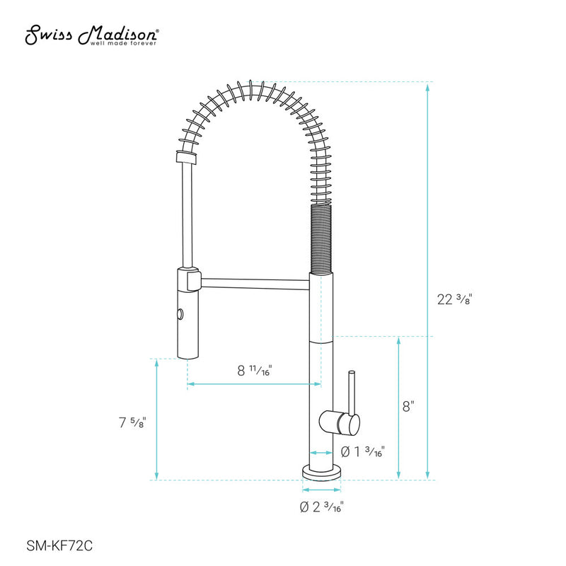 Chalet Single Handle, Pull-Down Kitchen Faucet in Chrome