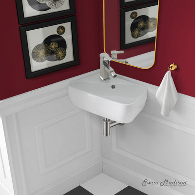 Plaisir 18 x 11 Ceramic Wall Hung Sink with Left Side Faucet Mount