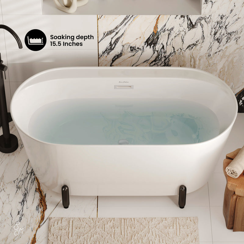 Monaco 59" Freestanding Bathtub with Matte Black Stand