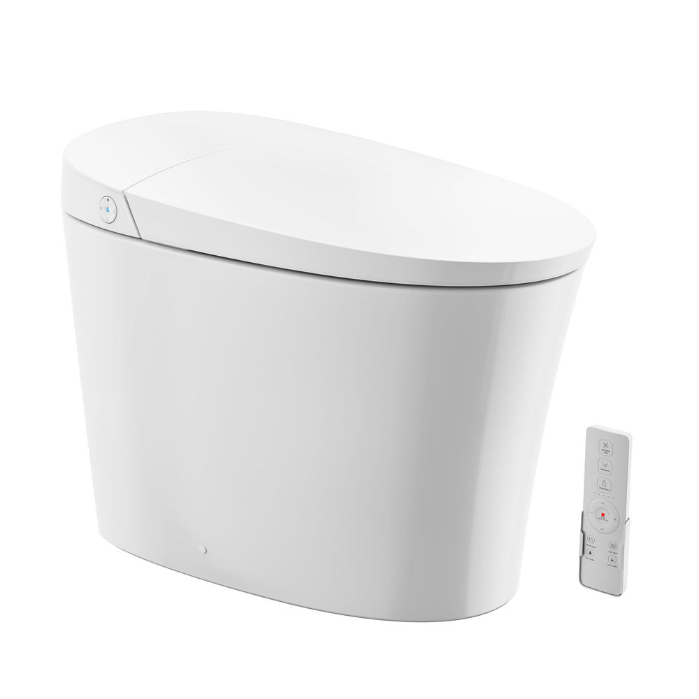 Viro V10 Smart Toilet 12” Rough-in ADA Height in Glossy White with Integrated Tank, Soft-close, Foot Sensor