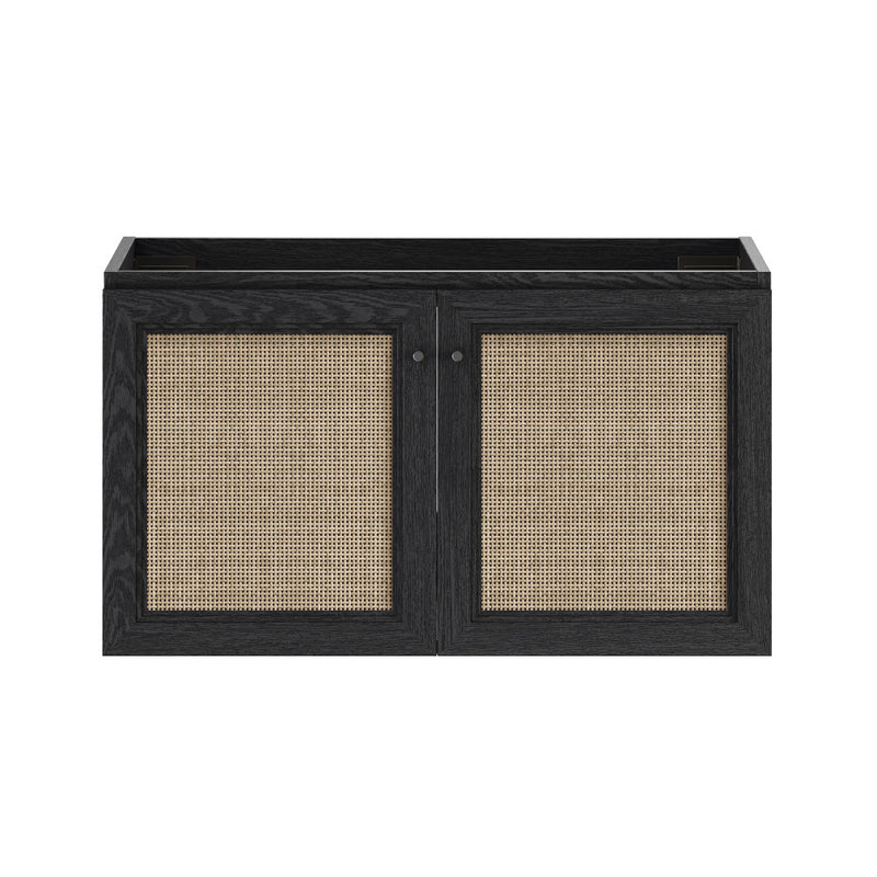 Classe 36" Wall-Mounted Bathroom Vanity in Black Oak without Sink Top