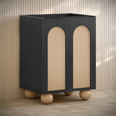 Plaisir II 24" Freestanding Bathroom Vanity Cabinet without Top in Black Oak