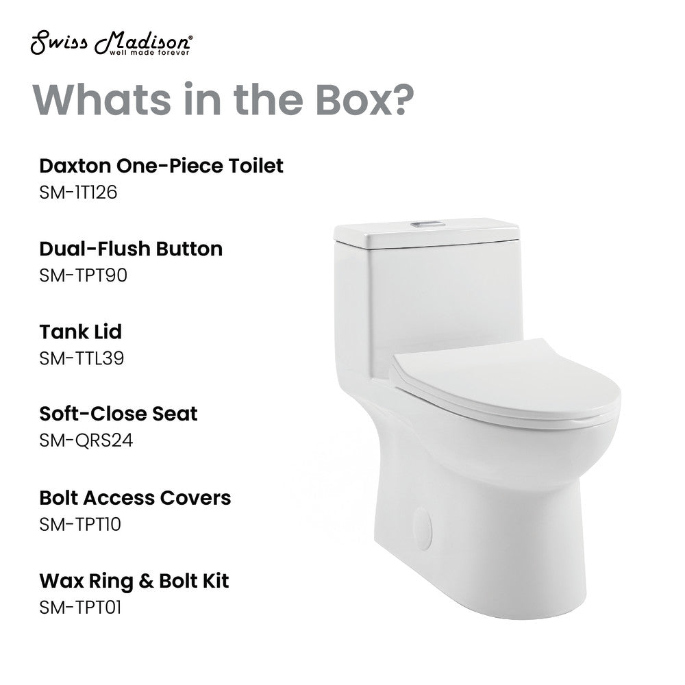 Daxton One-Piece Elongated Dual-Flush Toilet 1.1/1.6 gpf – Swiss