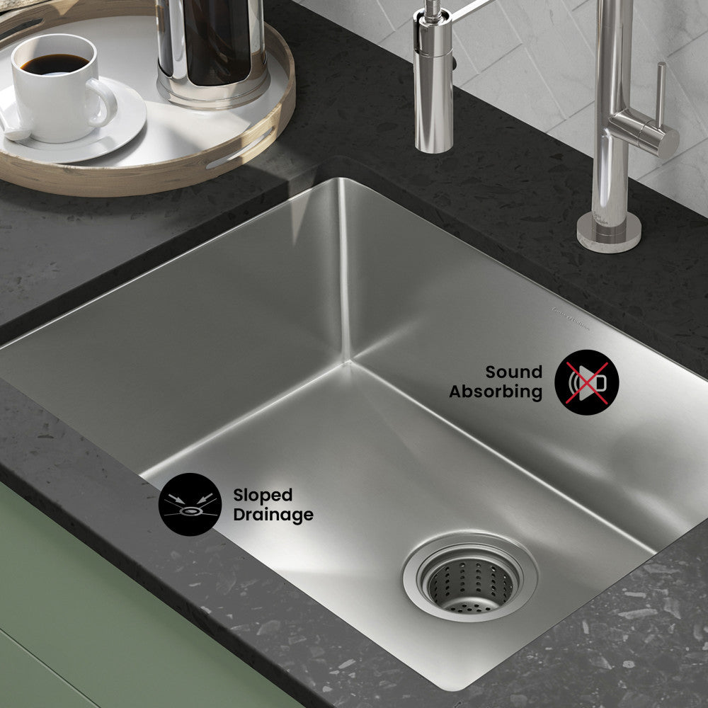 Rivage 23" 16 Gauge Stainless Steel Undermount Kitchen Sink in Polished Chrome