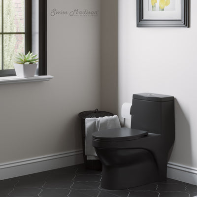 Virage One-Piece Elongated Toilet Vortex Dual-Flush 1.1/1.6 gpf, Matte Black