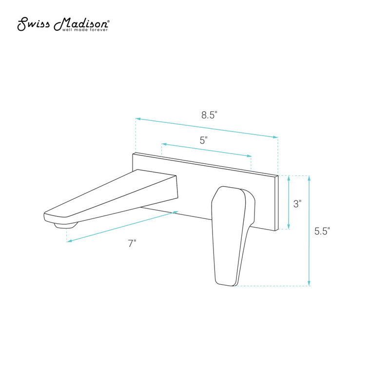 Voltaire Single-Handle, Wall-Mount, Bathroom Faucet in Brushed Nickel