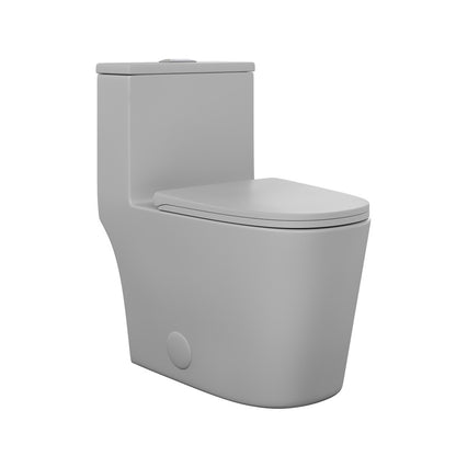Dreux One Piece Elongated Dual Flush Toilet in Matte Gray 0.95/1.26 GPF