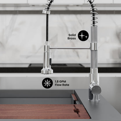 Nouvet Single Handle, Pull-Down Kitchen Faucet in Chrome