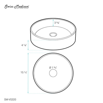 Cache 15.75" Round Glass Vessel Sink