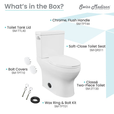 Classe Two-Piece Elongated Left Side Flush Handle Toilet 1.28 gpf