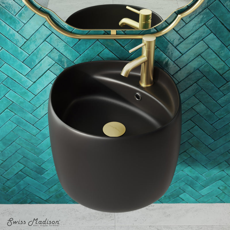 Ivy Wall-Mount Sink in Matte Black