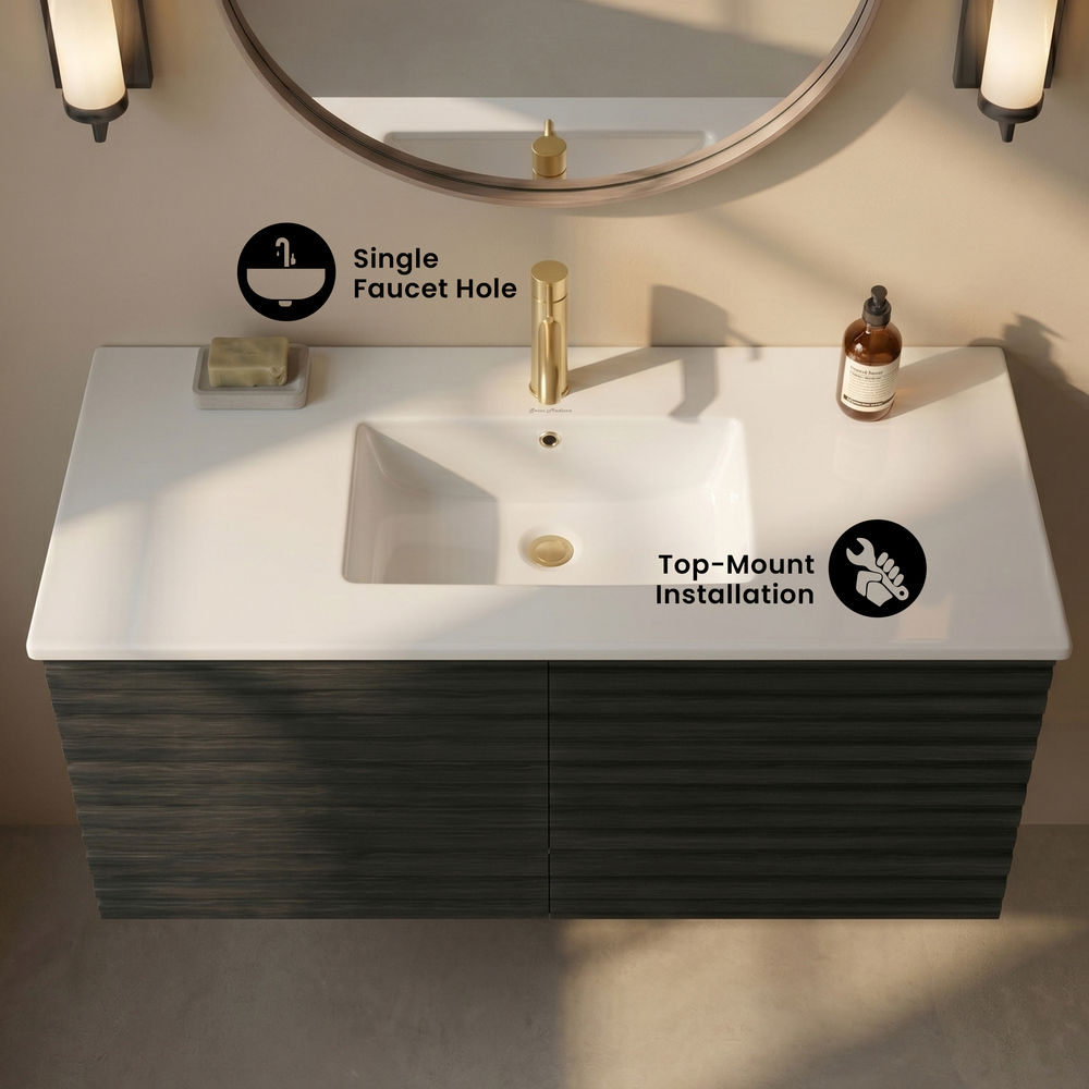 Voltaire 49 Vanity Top Sink with Single Faucet Hole
