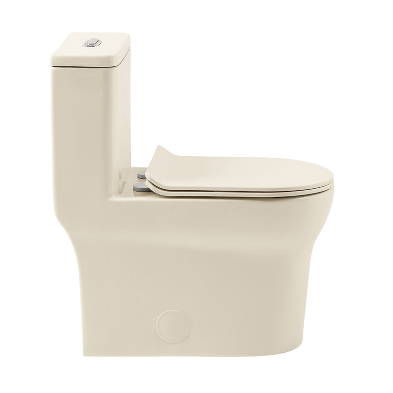 Burdon One Piece Elongated Toilet Dual Flush 1.1/1.6 gpf in Bisque