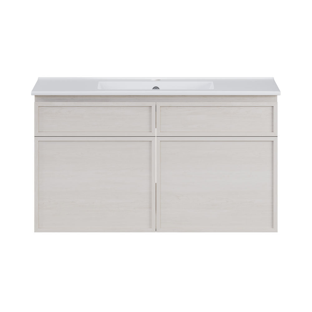 St. Tropez 36" Wall-Mounted Bathroom Vanity in White Oak with Sink Top