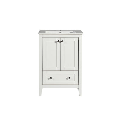Cannes 24" Freestanding Bathroom Vanity in White with Sink Top