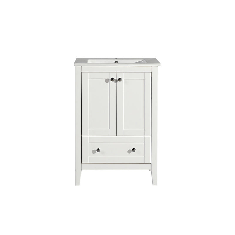 Cannes 24" Freestanding Bathroom Vanity in White with Sink Top