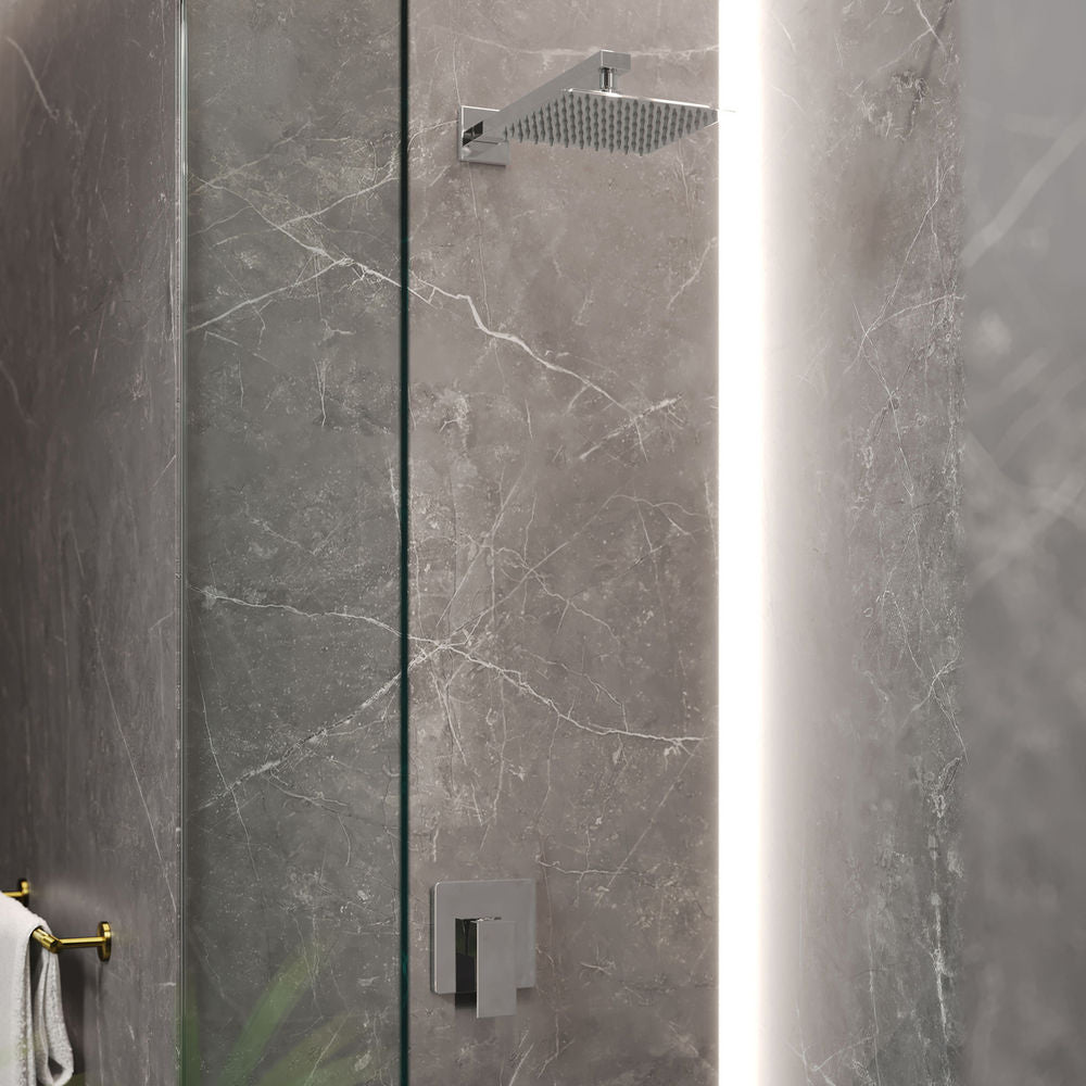 Concorde Single-Handle 1 Spray 8" Wall Mounted Fixed Shower Head in Chrome (Valve Included)