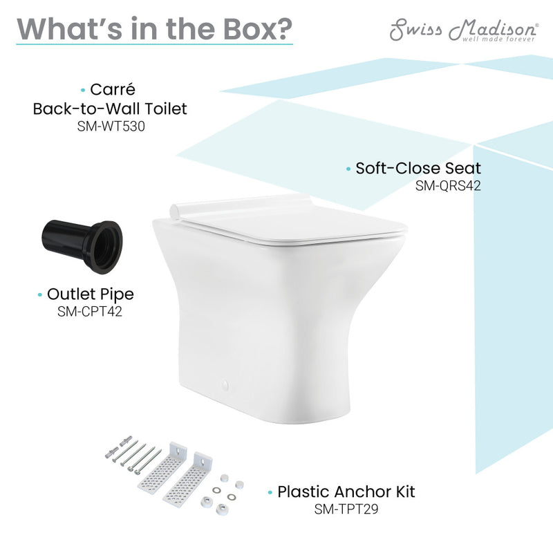 Carre Back-To-Wall Square Toilet Bowl