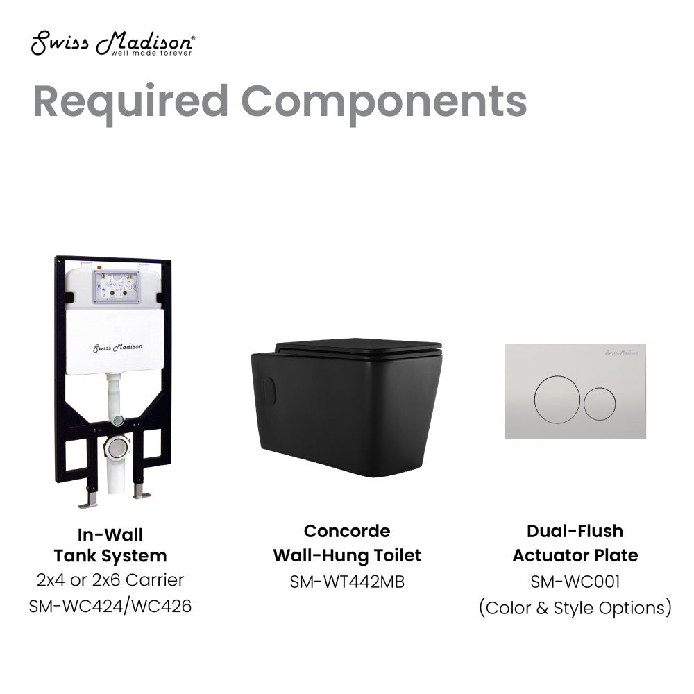 Concorde Wall Hung Toilet Bowl, Matte Black – Swiss Madison - well