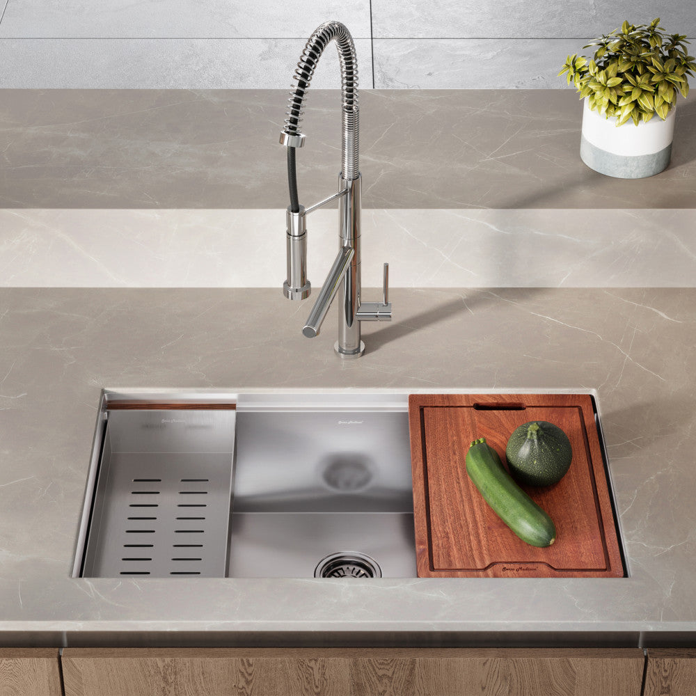 Rivage 33 x 19 Single Basin Undermount Kitchen Workstation Sink