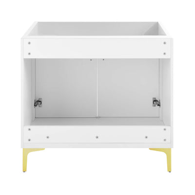 Voltaire 36" Single, Bathroom Vanity in White with Gold Hardware - Cabinet Only