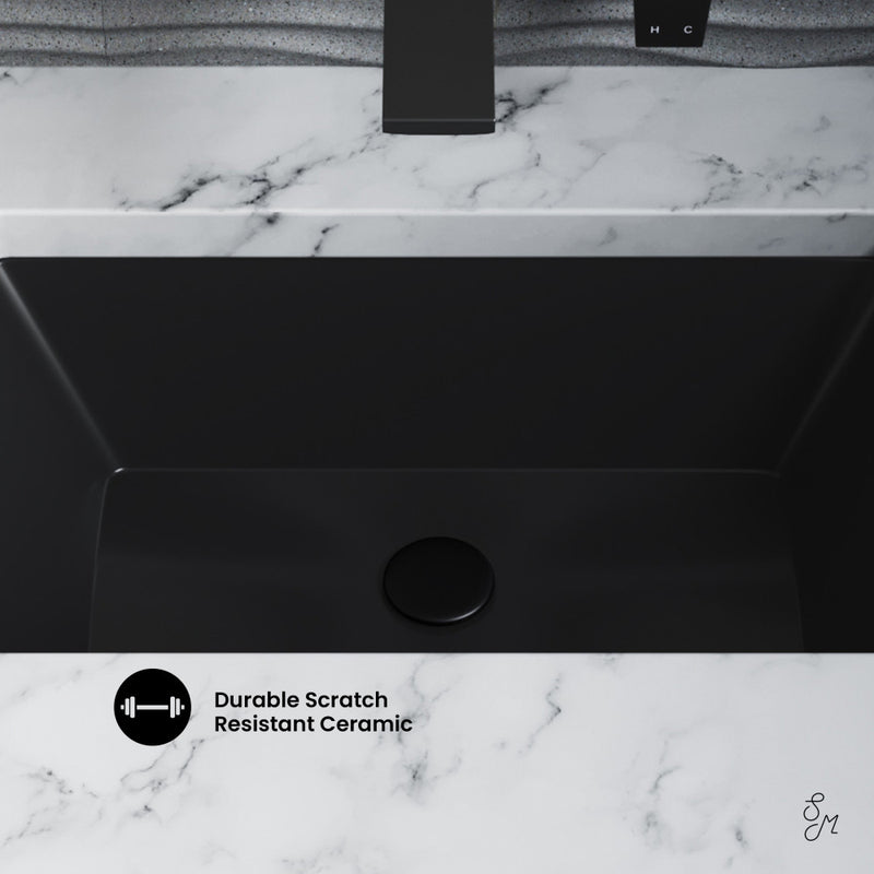 Voltaire 21" Rectangle Undermount Bathroom Sink in Matte Black