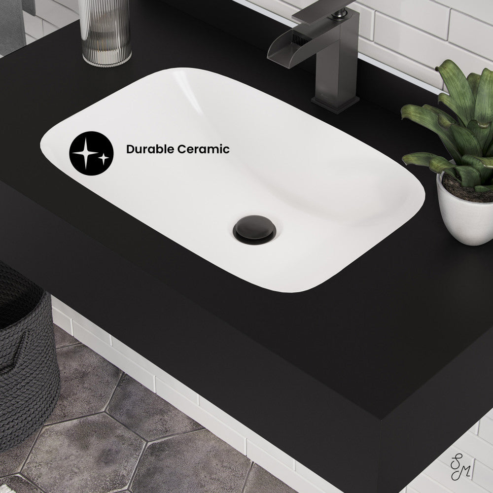 Avancer 36'' Wall Mount Sink In Black Marquina
