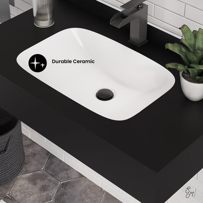 Avancer 36'' Wall Mount Sink In Black Marquina