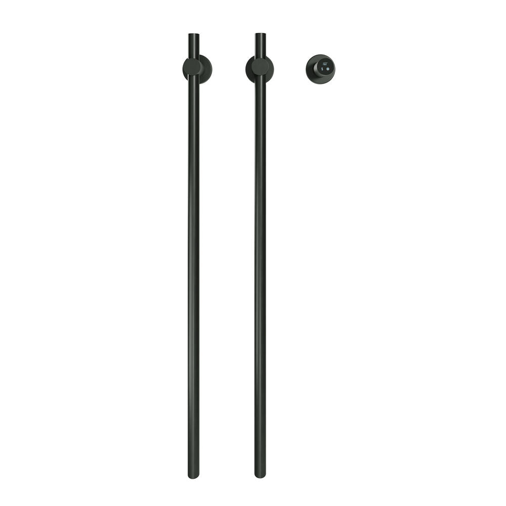 Monaco 2-Bar Electric Towel Warmer with Timer in Matte Black