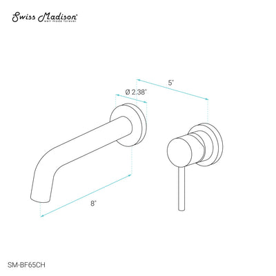 Ivy Single-Handle Wall Mount Bathroom Faucet in Polished Chrome