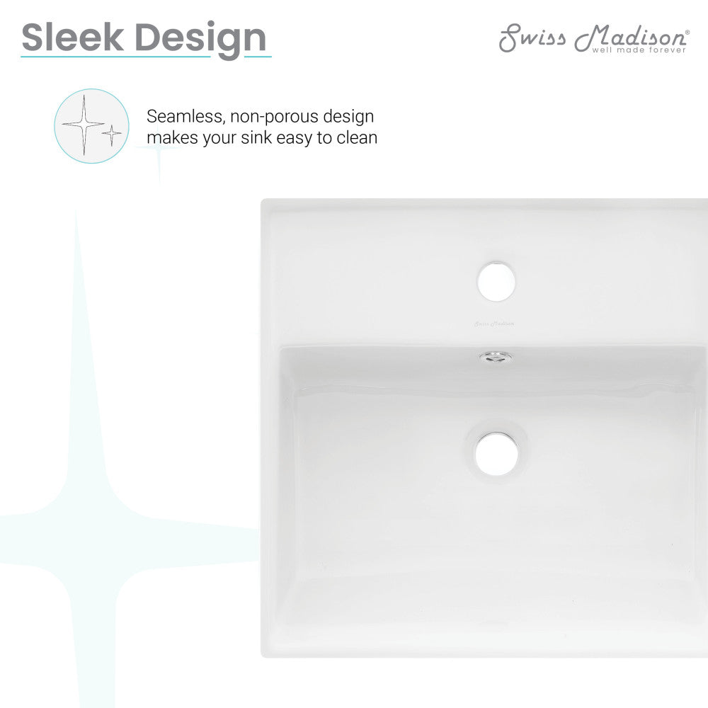 Compact wall-hung ceramic bathroom sink with single faucet hole, rectangular basin.