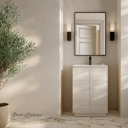 St. Tropez 24" Freestanding Bathroom Vanity in White Oak with Sink Top