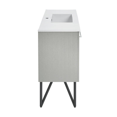 Annecy 48" Freestanding Bathroom Vanity in Gray with Sink Top