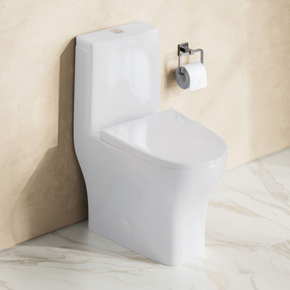 Sublime II One-Piece 10" Rough-in 1.1/1.6 GPF Dual Top Flush Round Compact Toilet in Glossy White