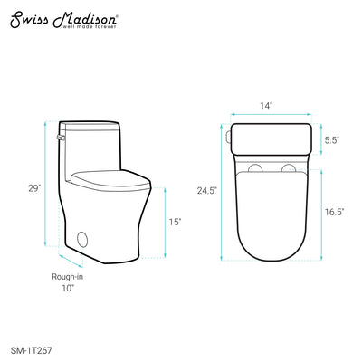 Sublime II One-Piece Round Toilet with Left Side Flush, 10" Rough-In 1.28 gpf