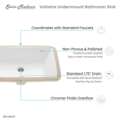 Voltaire 21 Rectangular Under-Mount Bathroom Sink