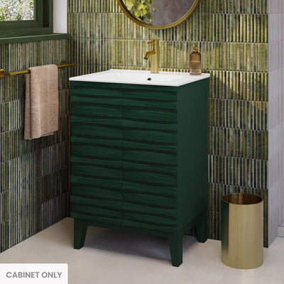 Cascade 24" Freestanding Bathroom Vanity Cabinet without Top in Green Oak