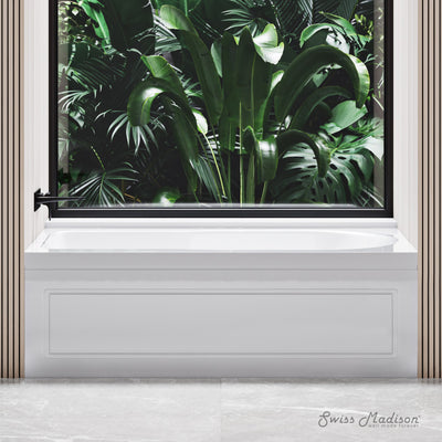 Concorde 60" x 32" Acrylic Glossy White, Alcove, Integral, Left-Hand Drain, Apron Bathtub