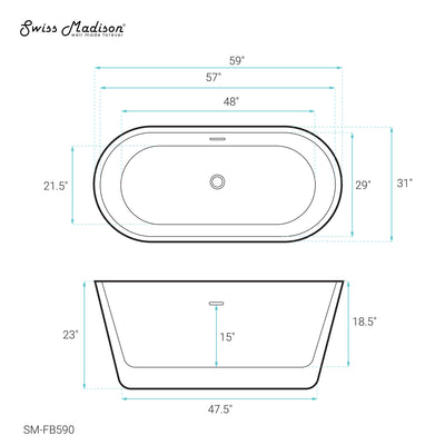 Claire 60" Freestanding Bathtub