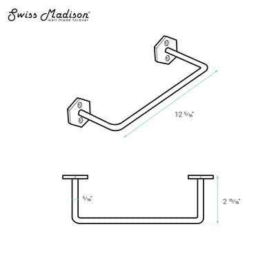 Brusque 12" Towel Bar in Chrome