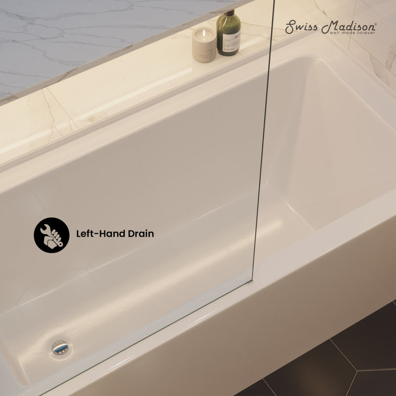 Voltaire 60 x 30 Skirted Left Drain Soaking Alcove Bathtub in Glossy White (13 - Pack)