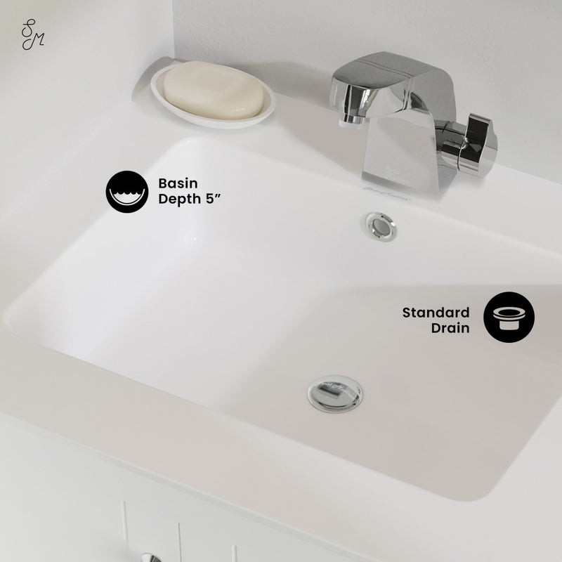 Voltaire 25 Vanity Top Sink with Single Faucet Hole