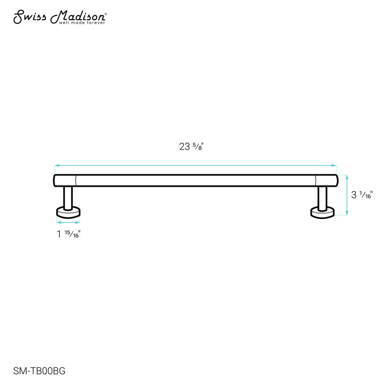 Avallon 24" Towel Bar in Brushed Gold