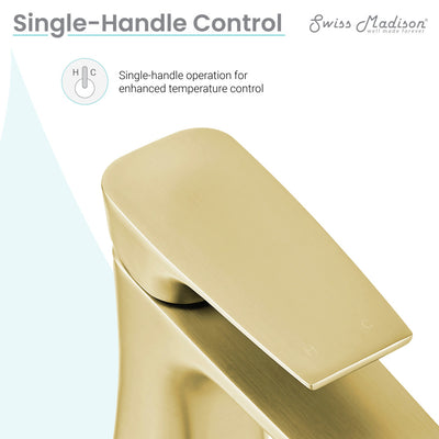 Monaco Single Hole, Single-Handle, Bathroom Faucet in Brushed Gold