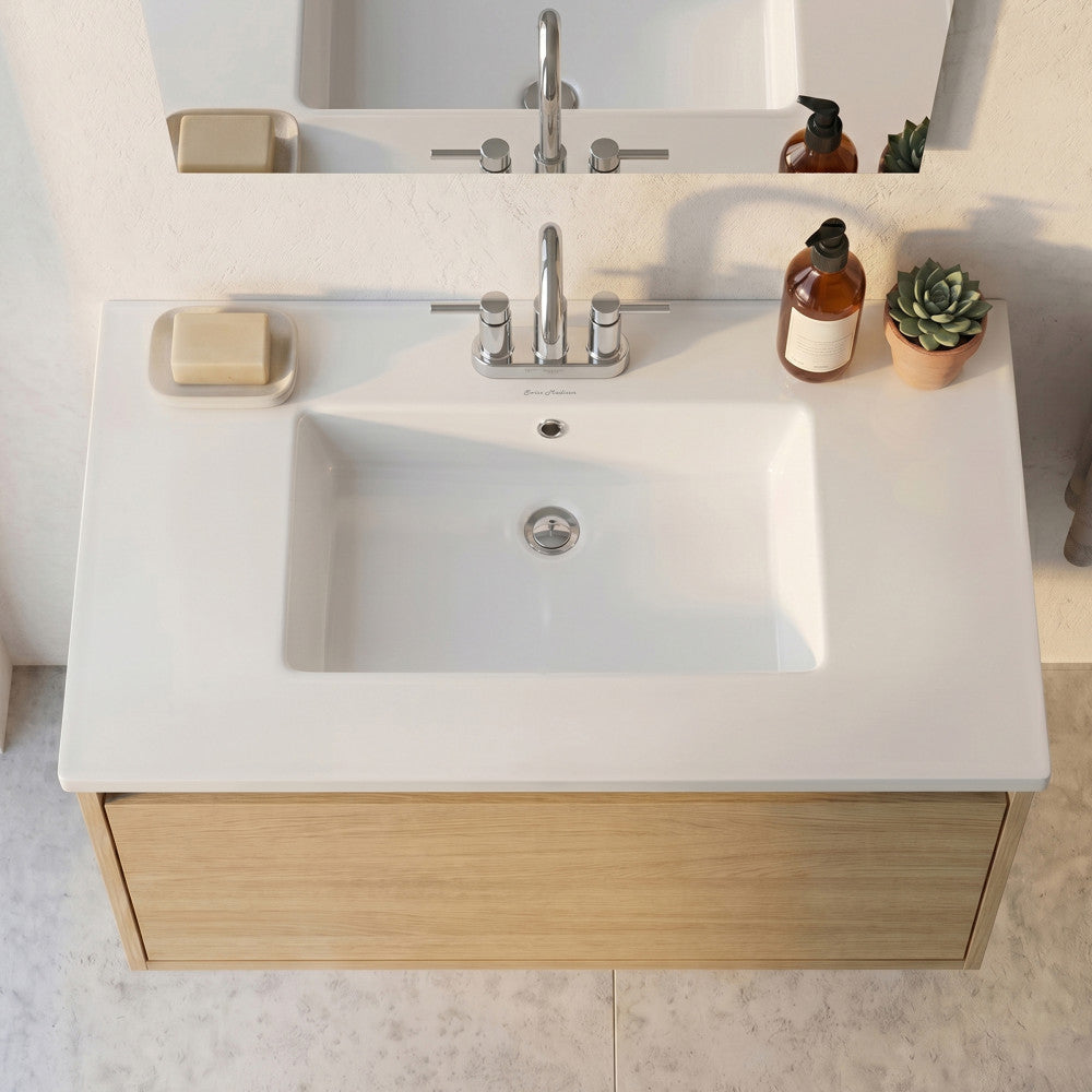 Voltaire 31 Vanity Top Sink with 3 Centerset Faucet Holes