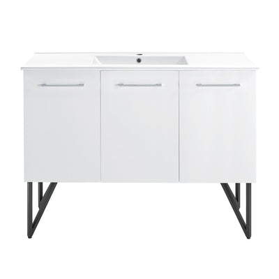 Annecy 48" Freestanding Bathroom Vanity in White with Sink Top