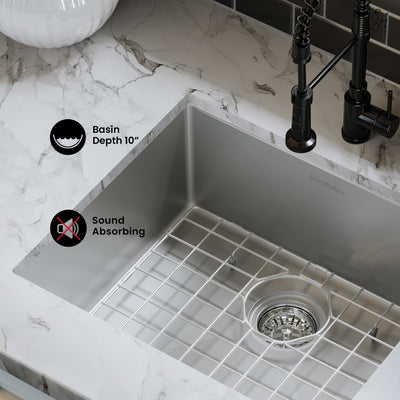 Tourner 21 x 18 Stainless Steel, Single Basin, Undermount Kitchen Sink